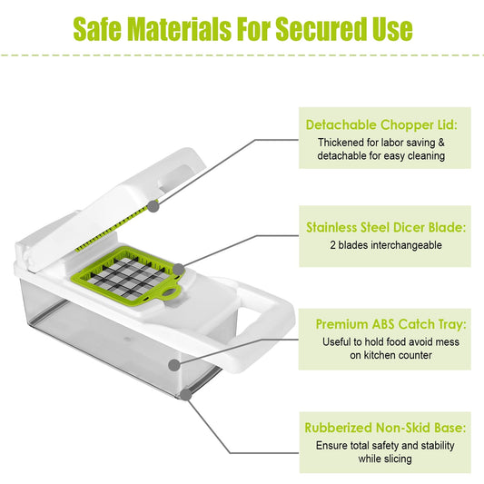 Vegetable Chopper With Container 12 In 1 Kitchen Food Slicer Peeler Egg Separator Veggie Cutter