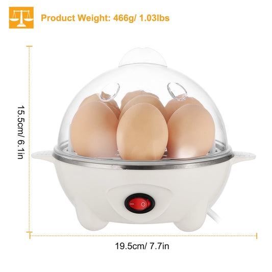 Electric Egg Cooker 7-Capacity Hard-Boiled Egg Maker With Auto-Off Steamer Cooker Hard Boiled Steamed Vegetables Seafood Dumplings