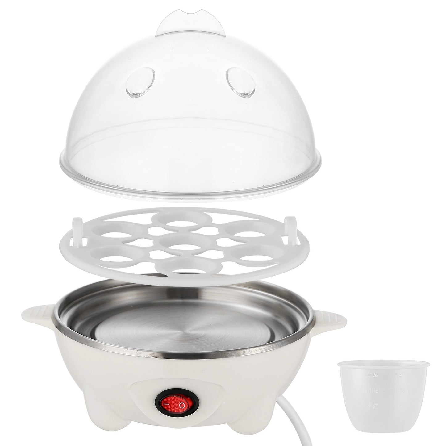 Electric Egg Cooker 7-Capacity Hard-Boiled Egg Maker With Auto-Off Steamer Cooker Hard Boiled Steamed Vegetables Seafood Dumplings