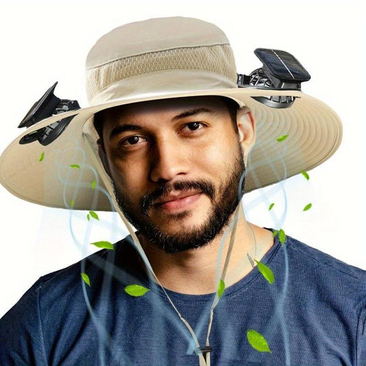 Widened Solar Fan Hat 4 Colors Summer Outdoor With Cooling Fan Fisherman Hat Suitable For Summer Outdoor Activities