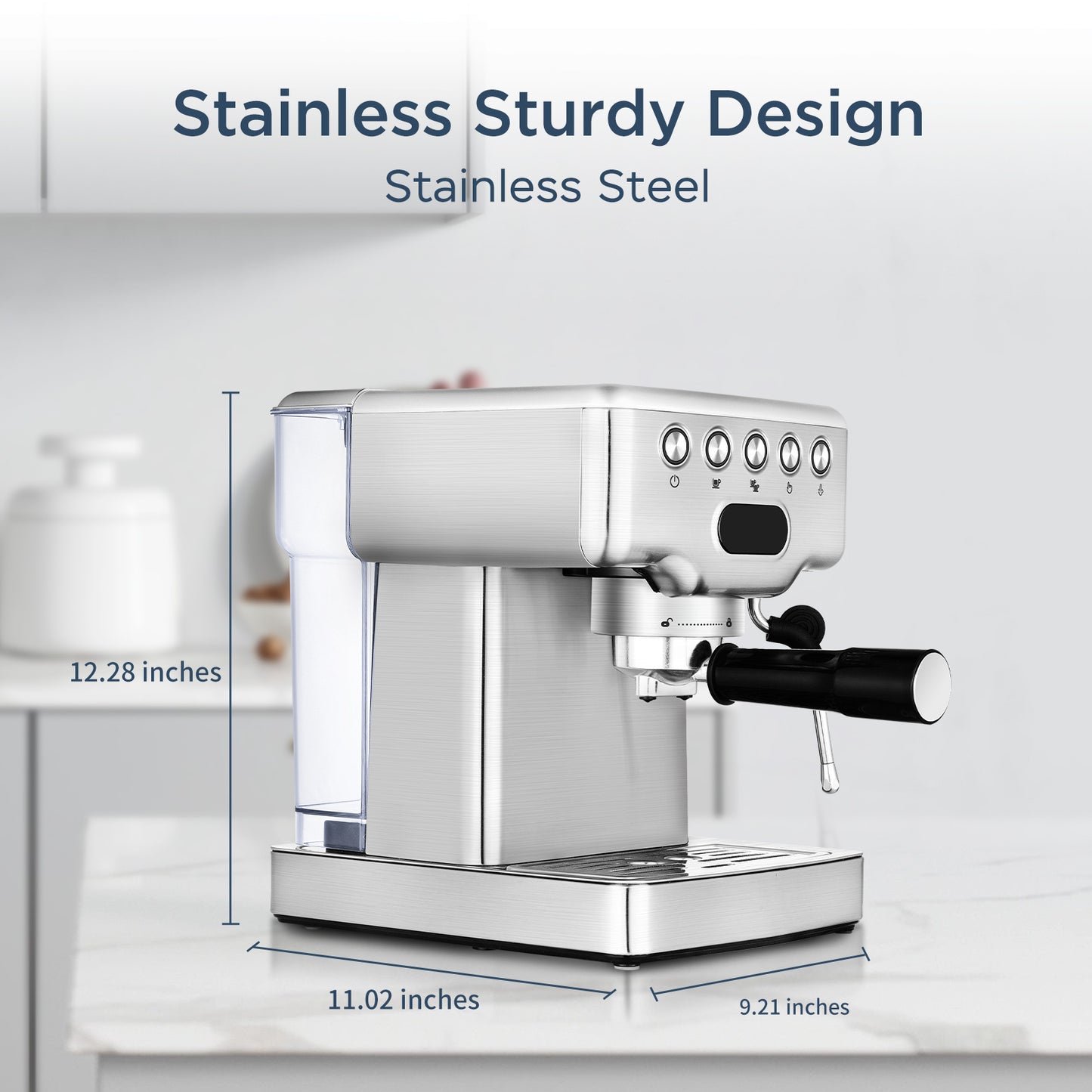 Espresso Machine, 20 Bar Espresso Machine With Milk Frother For Latte, Cappuccino, Macchiato, For Home Espresso Maker, 1.8L Water Tank, Stainless Steel