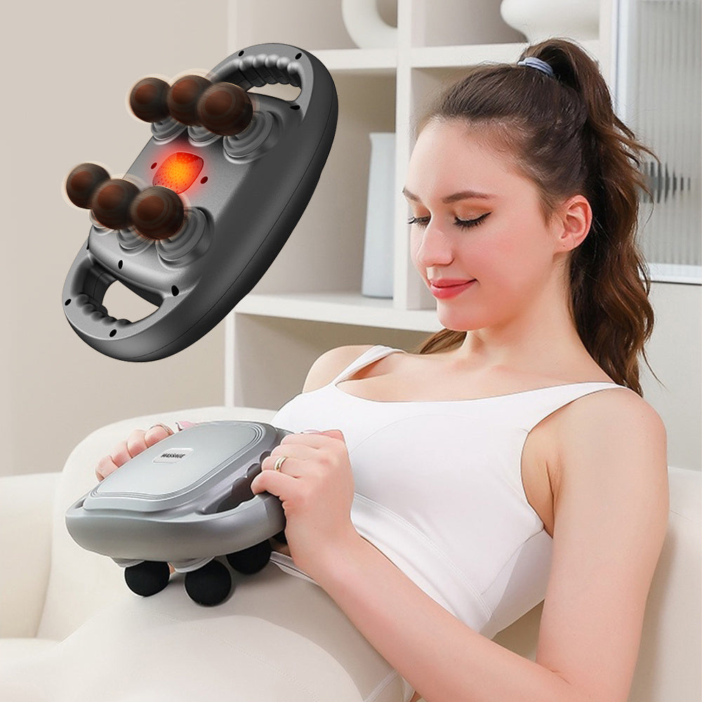 Handheld Deep Tissue Massagers Percussion Massage Gun 6-Head Back Massager For Muscle Relaxation In Back Leg Neck Shoulder And Body Gifts For Families And Friends
