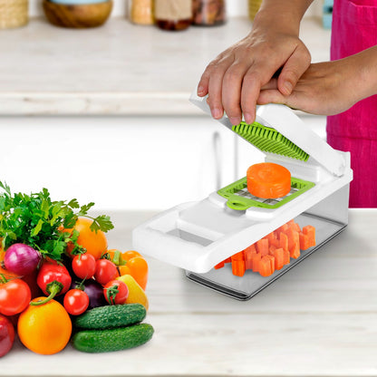 Vegetable Chopper With Container 12 In 1 Kitchen Food Slicer Peeler Egg Separator Veggie Cutter