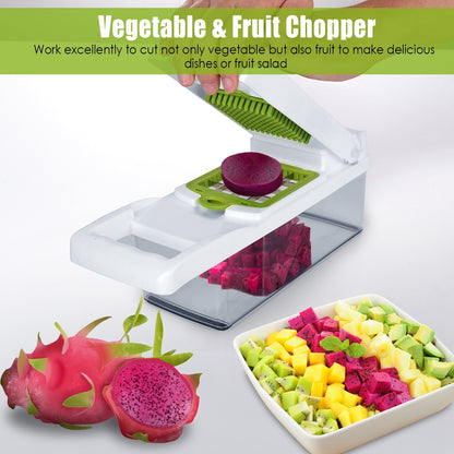 Vegetable Chopper With Container 12 In 1 Kitchen Food Slicer Peeler Egg Separator Veggie Cutter