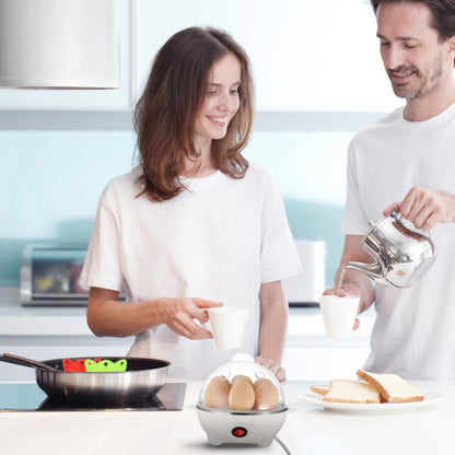 Electric Egg Cooker 7-Capacity Hard-Boiled Egg Maker With Auto-Off Steamer Cooker Hard Boiled Steamed Vegetables Seafood Dumplings