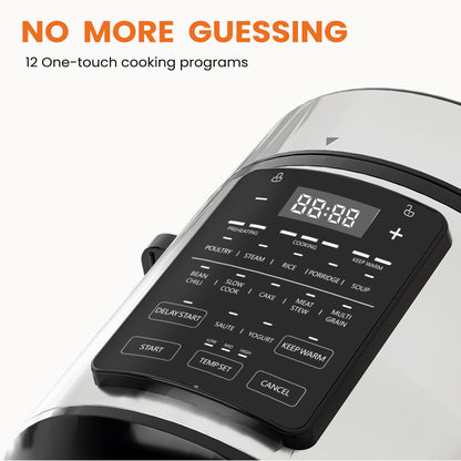 9 In 1 Electric Pressure Cooker, Warmer & Sterilizer, Safe Canner Saute, Slow Cooker, Rice Cooker, Rice Steamer Multi-Functional Smart Pot