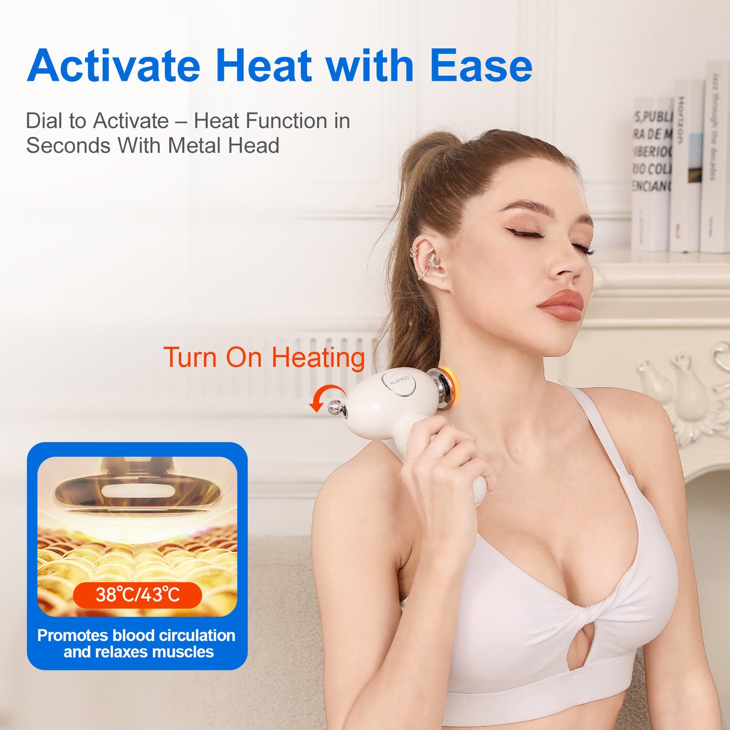 Mini Massage Gun - Deep Tissue Percussion Massager With Heating Function, 5 Speed Levels, Portable Muscle Relaxation For Athletes & Recovery, USB Rechargeable
