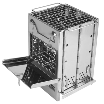 Portable Backpacking Wood Burning Stove For Camping Hiking BBQ Outdoor Cooker Folding Travel Charcoal Stove With Handle Central Boiler Price