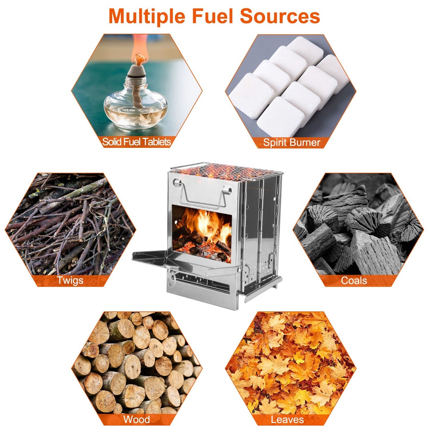 Portable Backpacking Wood Burning Stove For Camping Hiking BBQ Outdoor Cooker Folding Travel Charcoal Stove With Handle Central Boiler Price