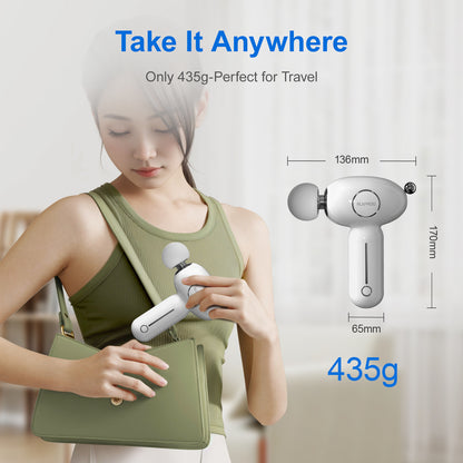 Mini Massage Gun - Deep Tissue Percussion Massager With Heating Function, 5 Speed Levels, Portable Muscle Relaxation For Athletes & Recovery, USB Rechargeable