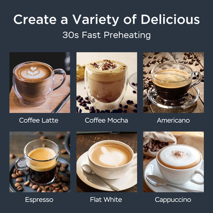 Espresso Machine, 20 Bar Espresso Machine With Milk Frother For Latte, Cappuccino, Macchiato, For Home Espresso Maker, 1.8L Water Tank, Stainless Steel