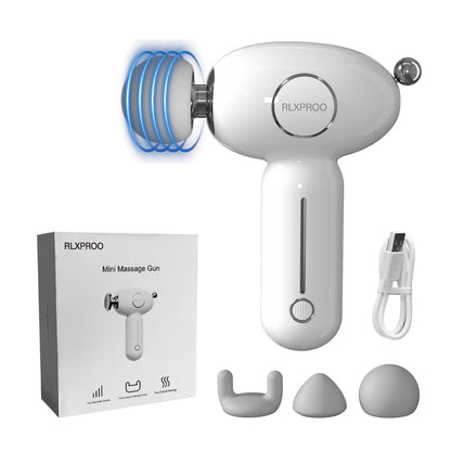 Mini Massage Gun - Deep Tissue Percussion Massager With Heating Function, 5 Speed Levels, Portable Muscle Relaxation For Athletes & Recovery, USB Rechargeable