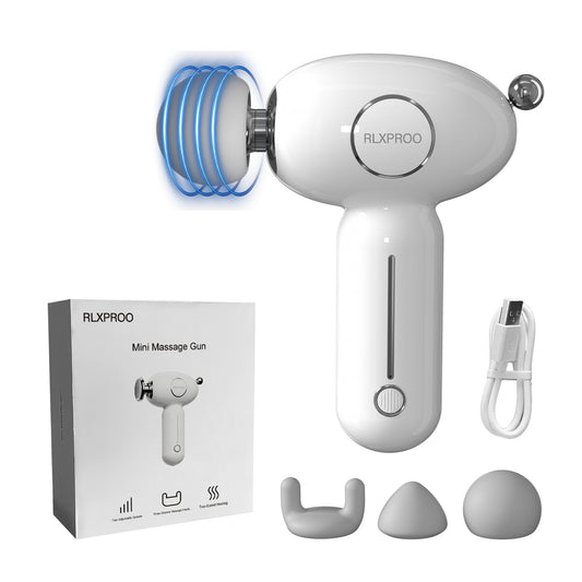 Mini Massage Gun - Deep Tissue Percussion Massager With Heating Function, 5 Speed Levels, Portable Muscle Relaxation For Athletes & Recovery, USB Rechargeable
